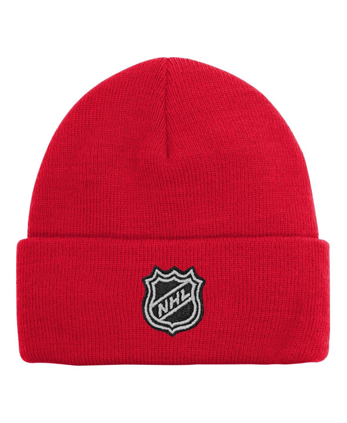 Youth Boys and Girls Chicago BlackhawksEssential Cuffed Knit Hat - Red