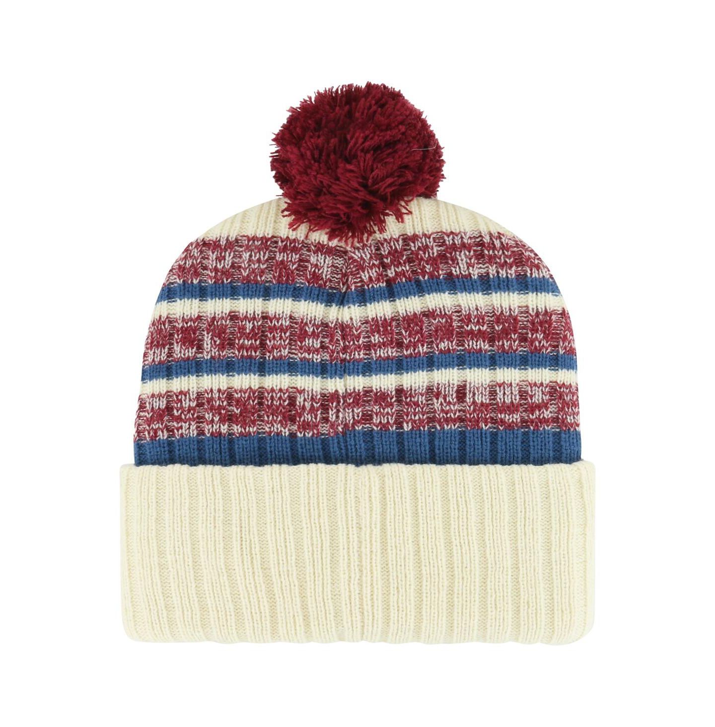 Мужская шапка '47 Brand Cream Colorado Avalanche Tavern Cuffed Knit Hat with Pom — фото 2