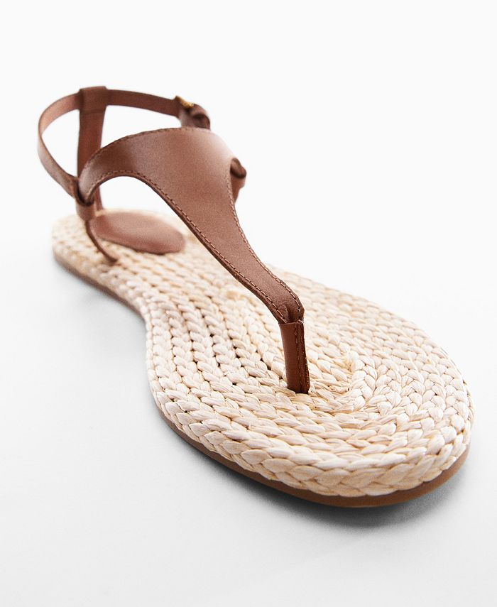 MANGO Women's Strappy Leather Sandals - Macy's