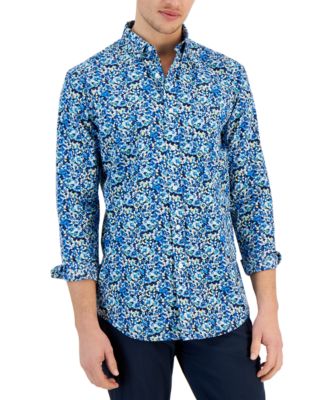 Club Room - Men's Crowd Regular-Fit Floral-Print Button-Down Poplin Shirt