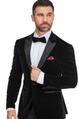 Men's 2-Piece Velvet Birdseye Lapel Slim-Fit Tuxedo