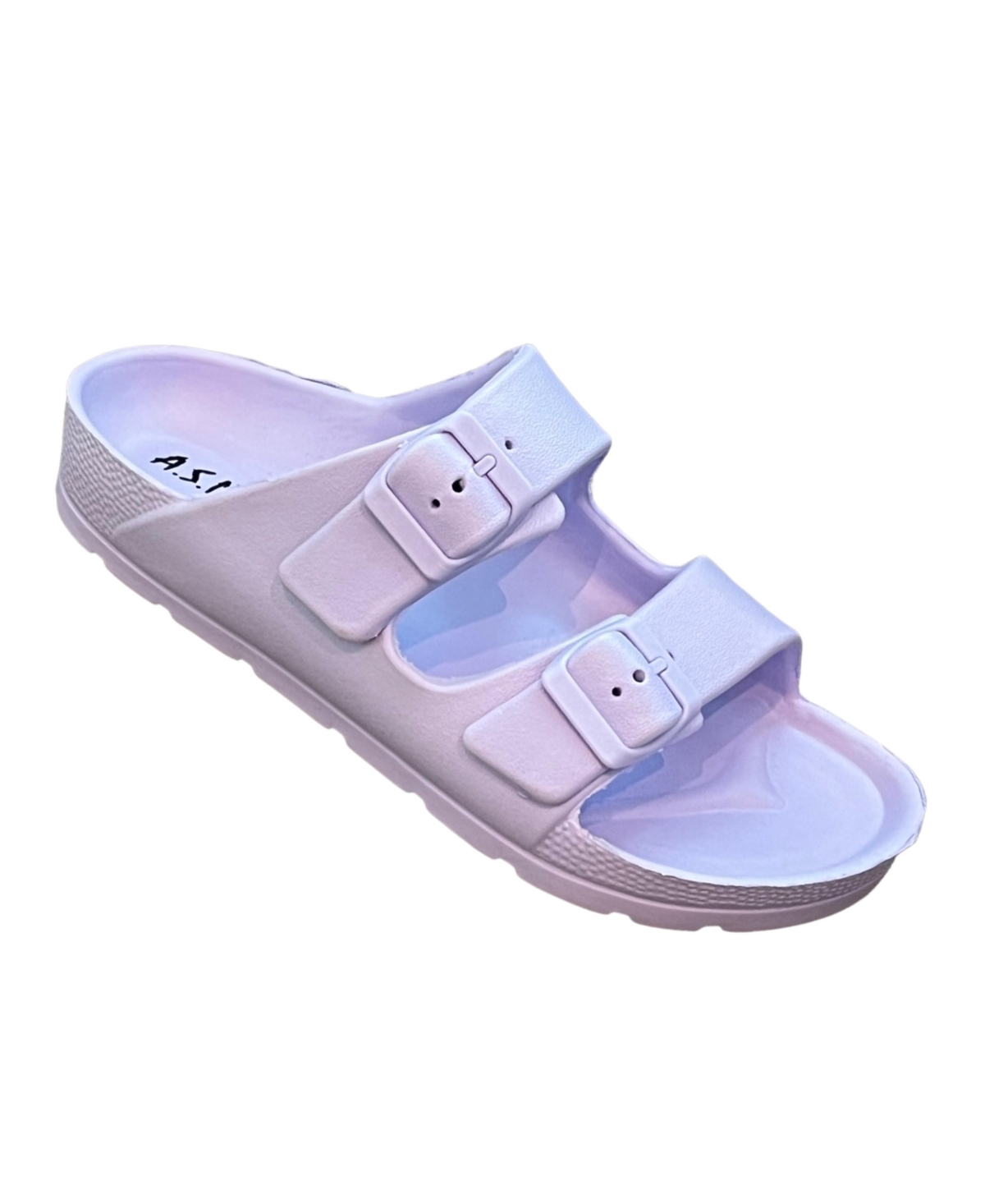 Andrew By Andrew Stevens Comfort Slides Double Buckle Adjustable Scooby Flat Sandals