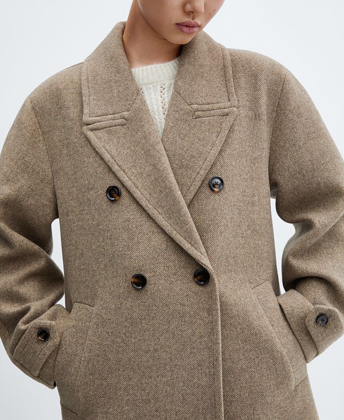 MANGO Women's Oversized Wool Coat Macy's