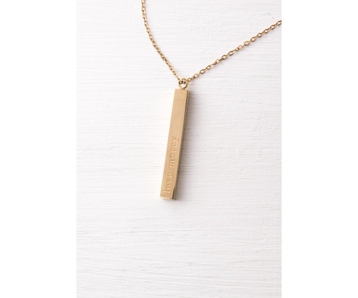 Give Justice Gold Bar Necklace - Gold