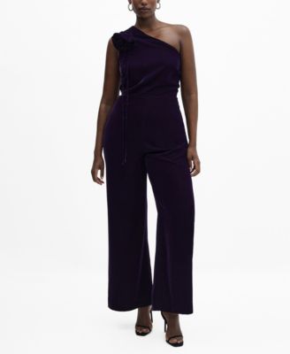 MANGO Women s Velvet Long Jumpsuit Macy s