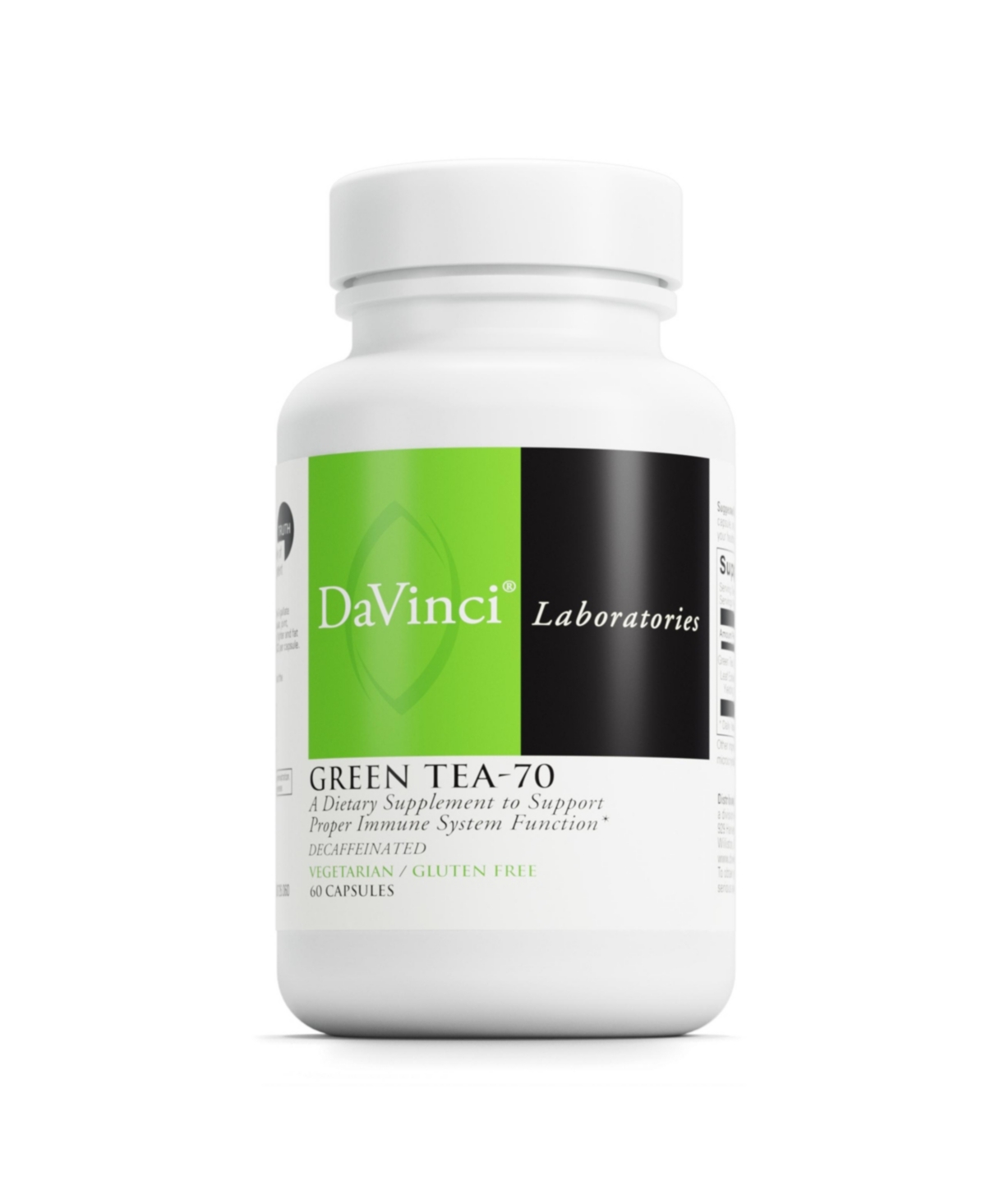 DaVinci Labs Green Tea-70 - Dietary Supplement to Support the Immune System, Cardiovascular Health and Cholesterol Health - With