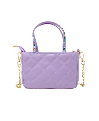 Tiny Treats + Zomi Gems Girl's Purple Quilted Rhinestone Tote Bag - Macy's