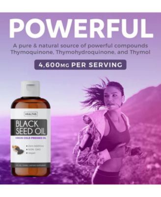 Organic Black Seed Oil Liquid, Organic Cold Pressed Black Cumin Seed, Health's Harmony, 8oz