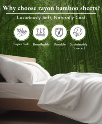 Soft Silk-Like 100% Rayon from Bamboo Cooling Bed Sheets California King, Deep Pocket Sheets Set