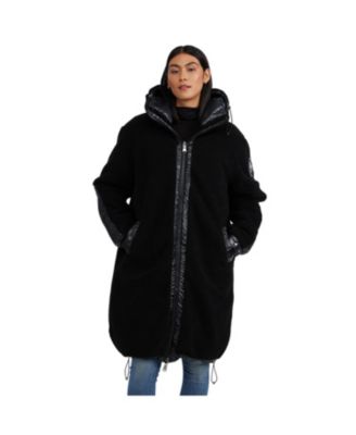 Women's Alsephina Ladies Reversible to Sherpa Long Puffer Coat