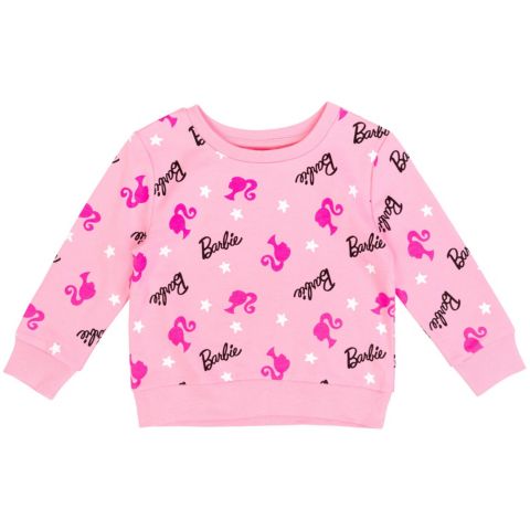 Свитшот Barbie French Terry Pullover Sweatshirt для девочек-малышей, цвет: Розовый