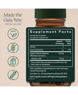 Valerian Root - Natural Sleep Support for a Natural Calm to Help Relaxation to Prepare for Sleep - With Organic Valerian Root Extract - 60 Liquid Phyto-Capsules (30-Day Supply)