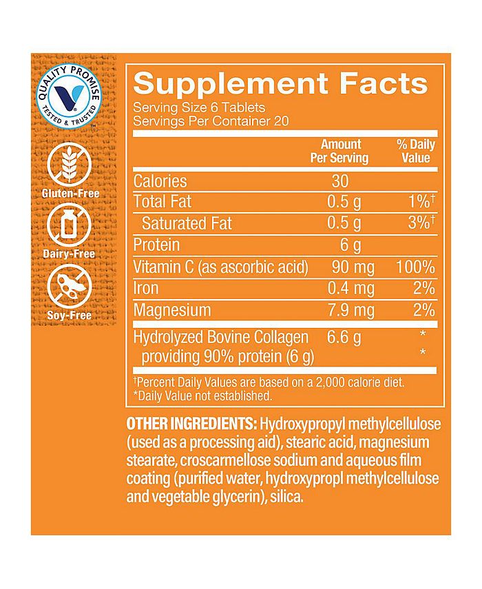 The Vitamin Shoppe Collagen + Vitamin C Supports Hair, Skin, Nails