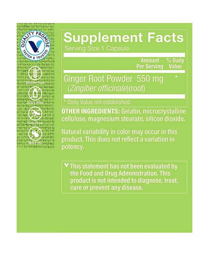 The Vitamin Shoppe Ginger Root Whole Herb Digestive Support 500 MG