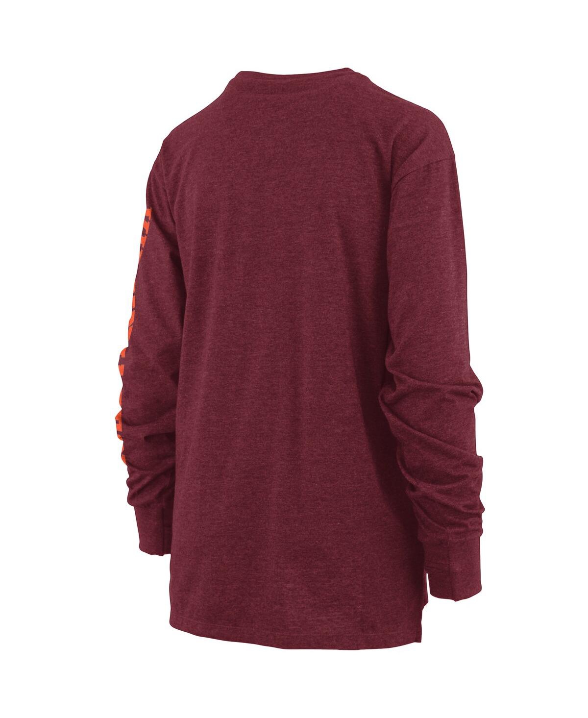 Pressbox Heathered Maroon Virginia Tech Hokies Two-hit Canyon Long Sleeve T-shirt In Heathered Maroon