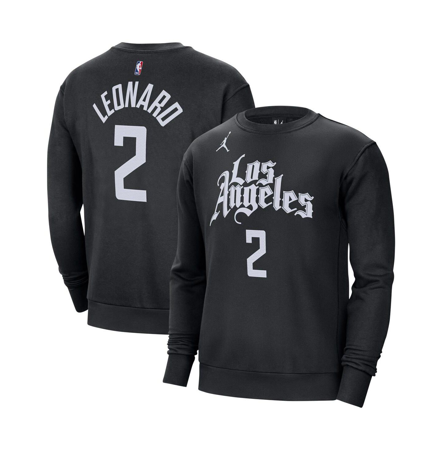 Мужская толстовка Jordan Kawhi Leonard Black LA Clippers Statement Name and Number Pullover — фото 1