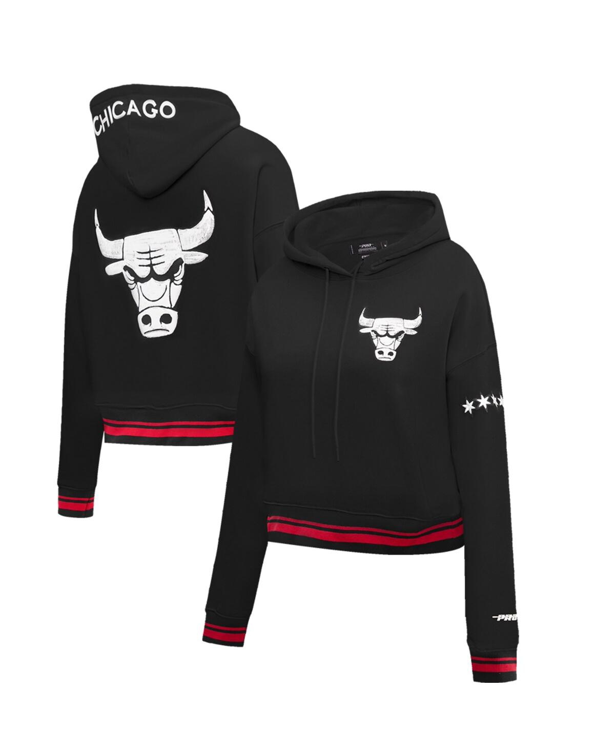 Shop Pro Standard Women's  Black Chicago Bulls 2023/24 City Edition Cropped Pullover Hoodie