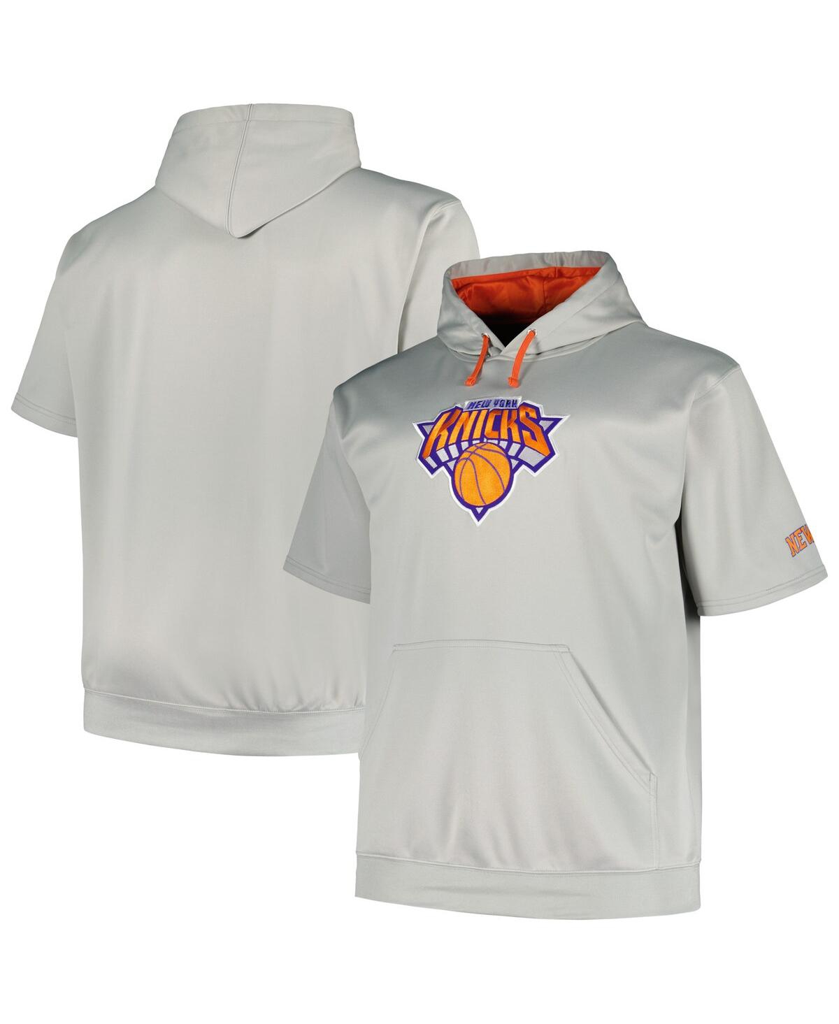 Shop Fanatics Men's  Silver New York Knicks Big And Tall Logo Pullover Hoodie