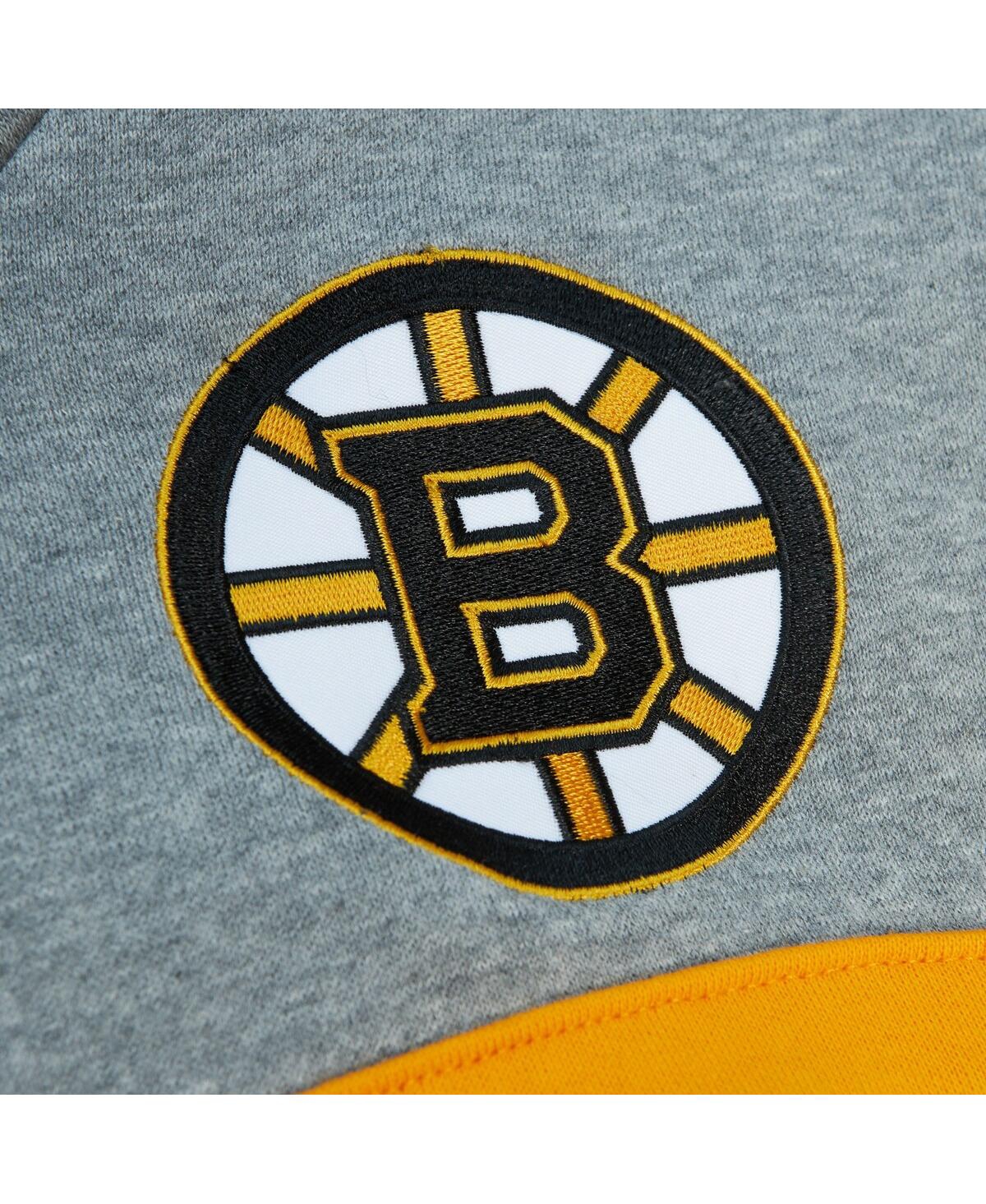 Mitchell & Ness Men's  Black, Gray Boston Bruins Head Coach Pullover Hoodie In Black,gray