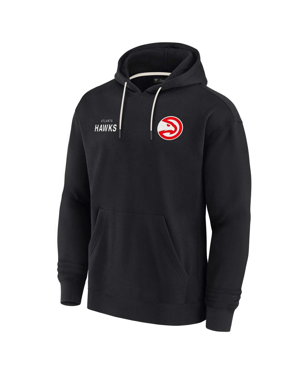 Fanatics Signature Unisex  Black Atlanta Hawks Super Soft Fleece Pullover Hoodie In Black