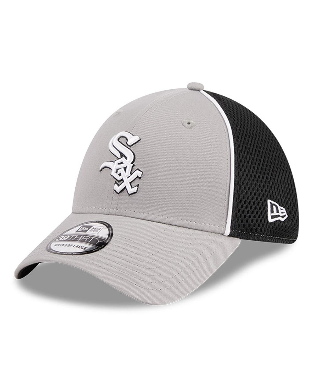 Shop New Era Men's  Gray Chicago White Sox Pipe 39thirty Flex Hat