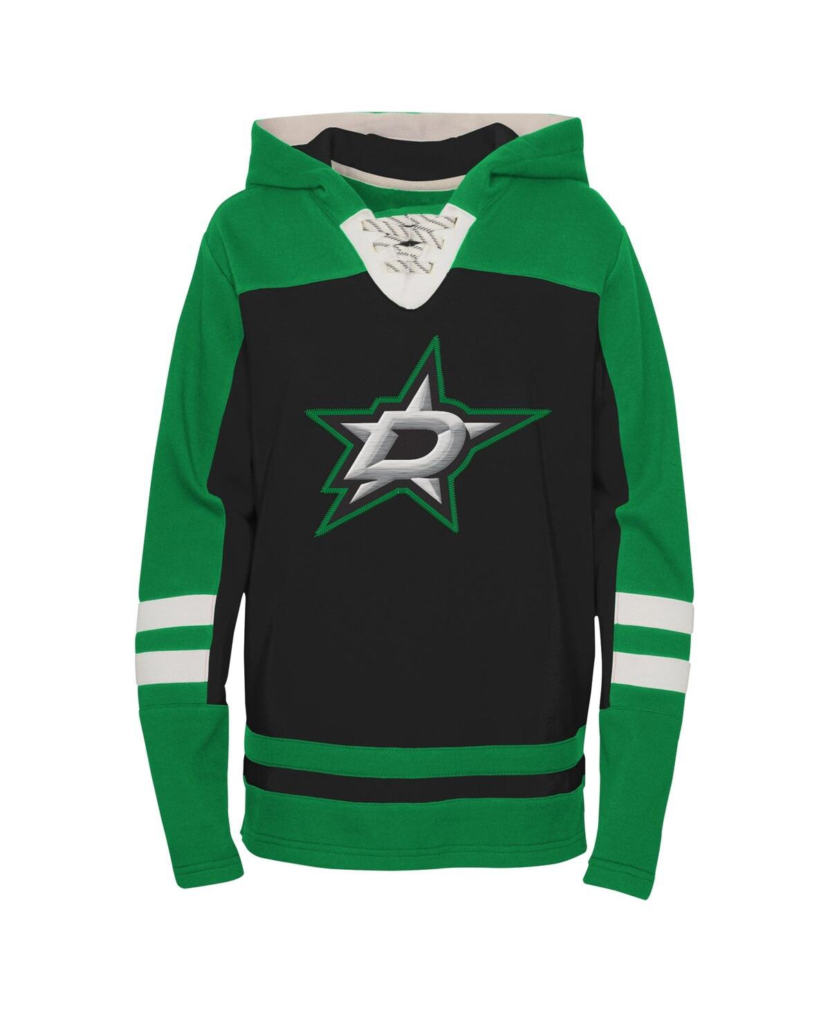 Shop Outerstuff Big Boys Black Dallas Stars Ageless Revisited Lace-up V-neck Pullover Hoodie