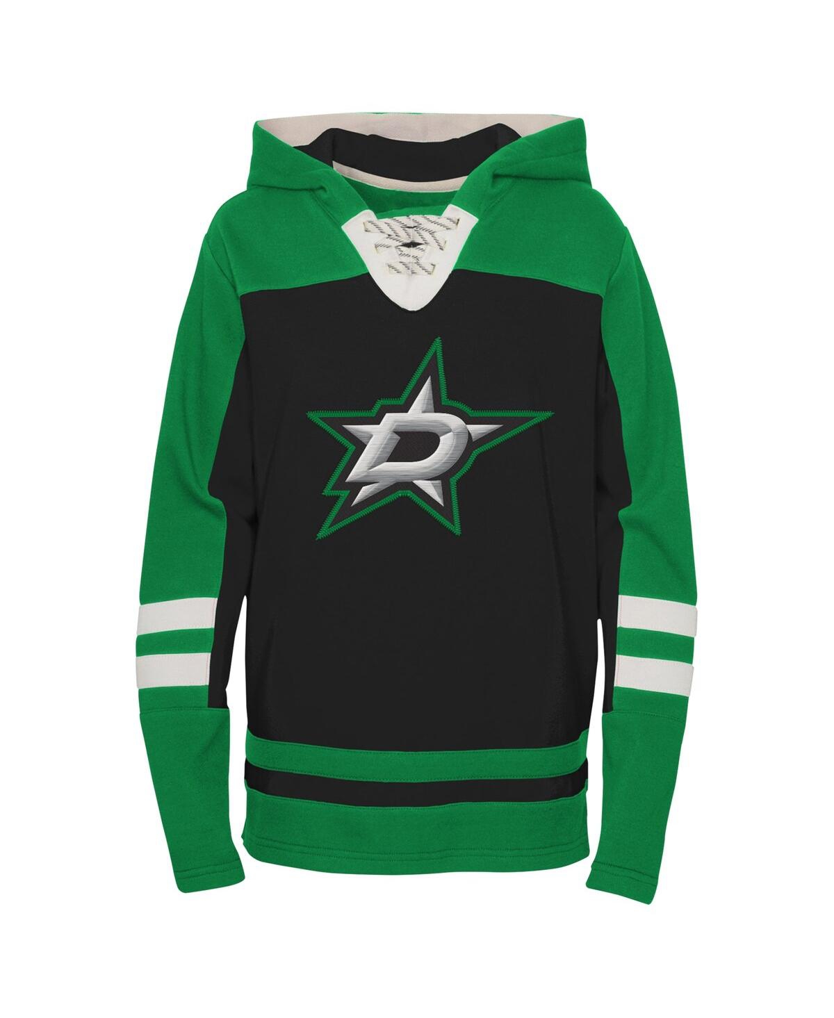 Big BoysDallas Stars Ageless Revisited Lace-Up V-Neck Pullover Hoodie - Black