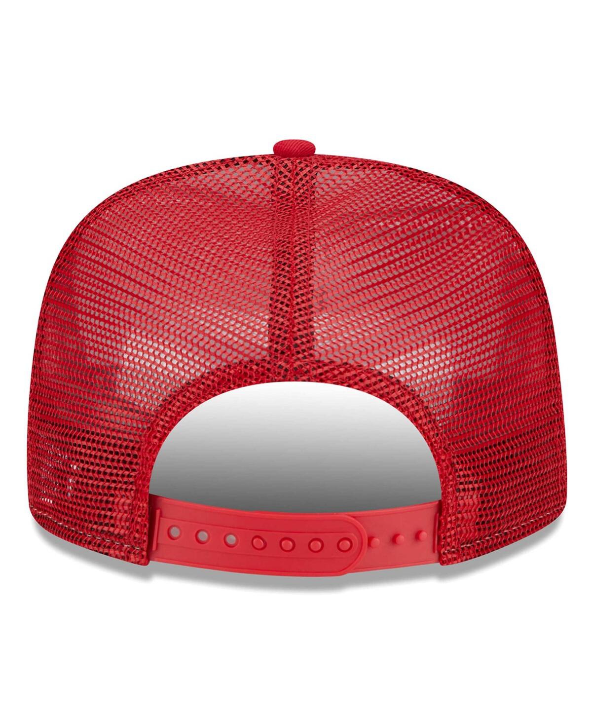 New Era Men's  White, Scarlet San Francisco 49ers Banger 9fifty Trucker Snapback Hat In White,scarlet