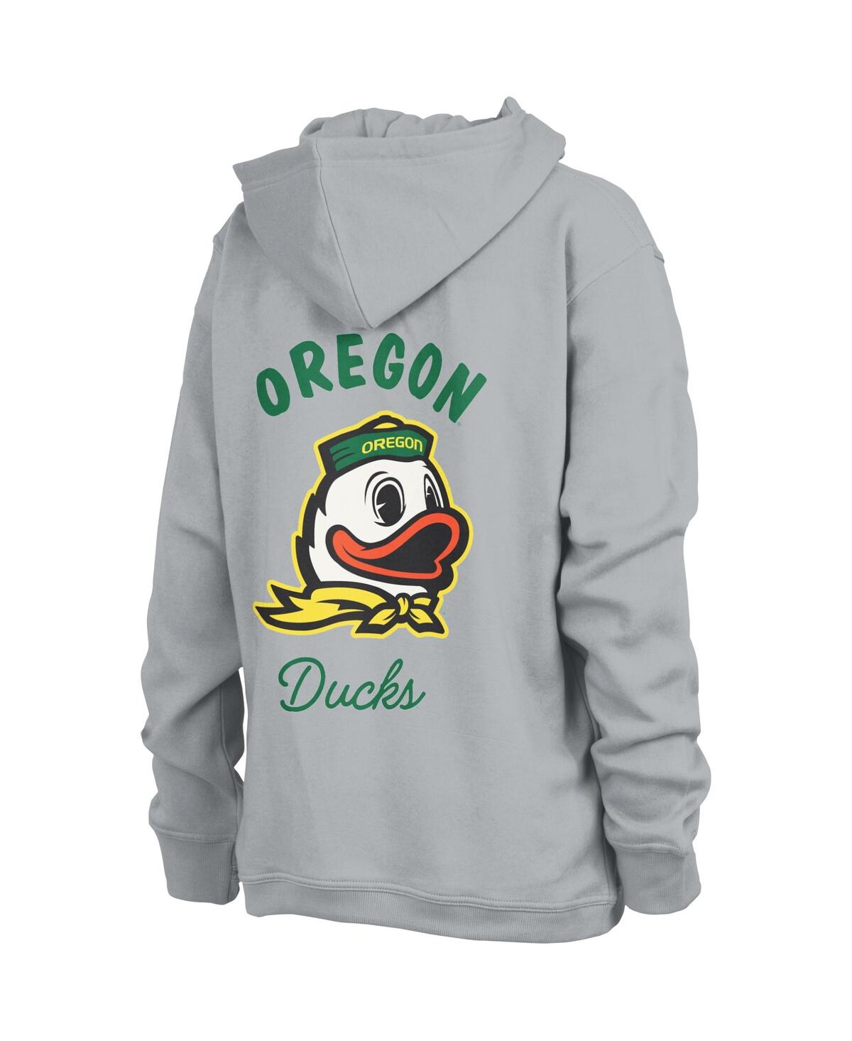 Shop Pressbox Women's  Gray Oregon Ducks High Tide Maude Fleece Pullover Hoodie