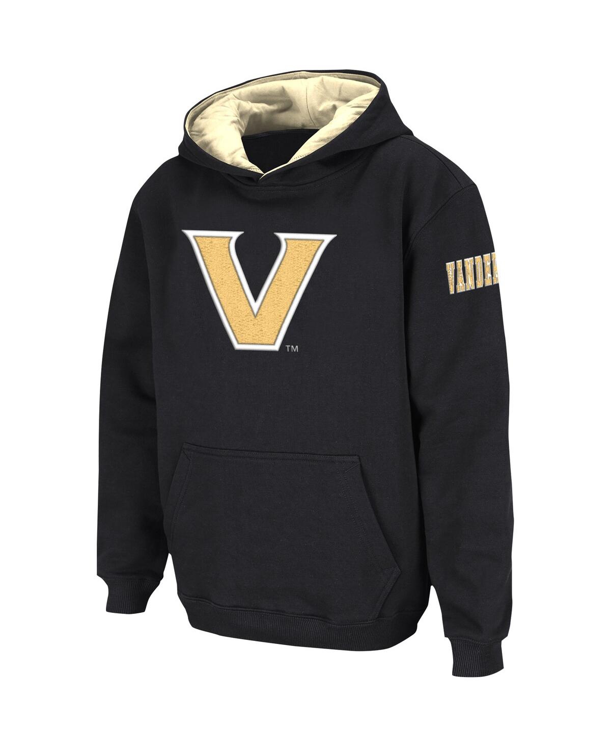 Shop Colosseum Big Boys  Black Vanderbilt Commodores Big Logo Pullover Hoodie