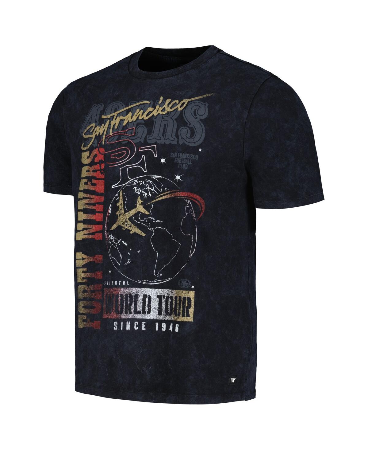 Shop The Wild Collective Men's And Women's  Black Distressed San Francisco 49ers Tour Band T-shirt