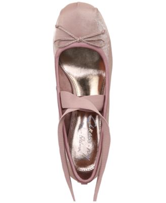  Della Lace-Up Block-Heel Ballet Pumps