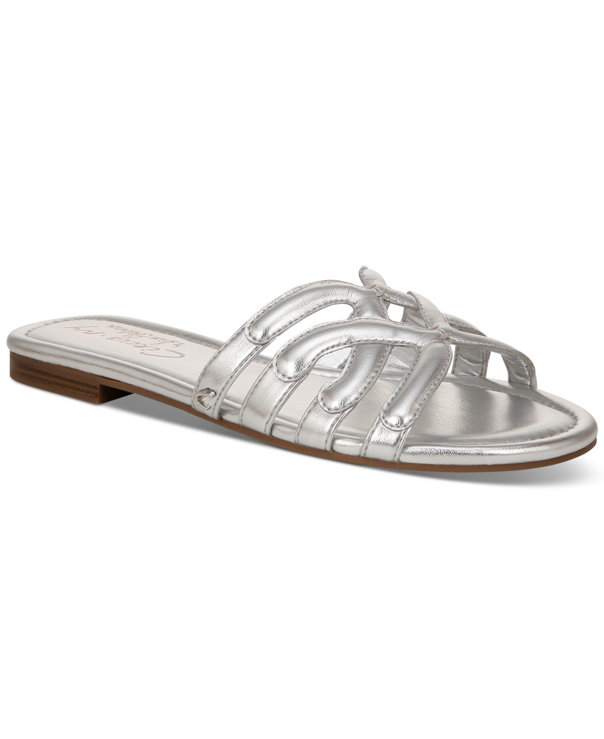 Shop Circus Ny By Sam Edelman By Sam Edelman Women's Cat Strappy Slide Sandals In Soft Silver Metallic