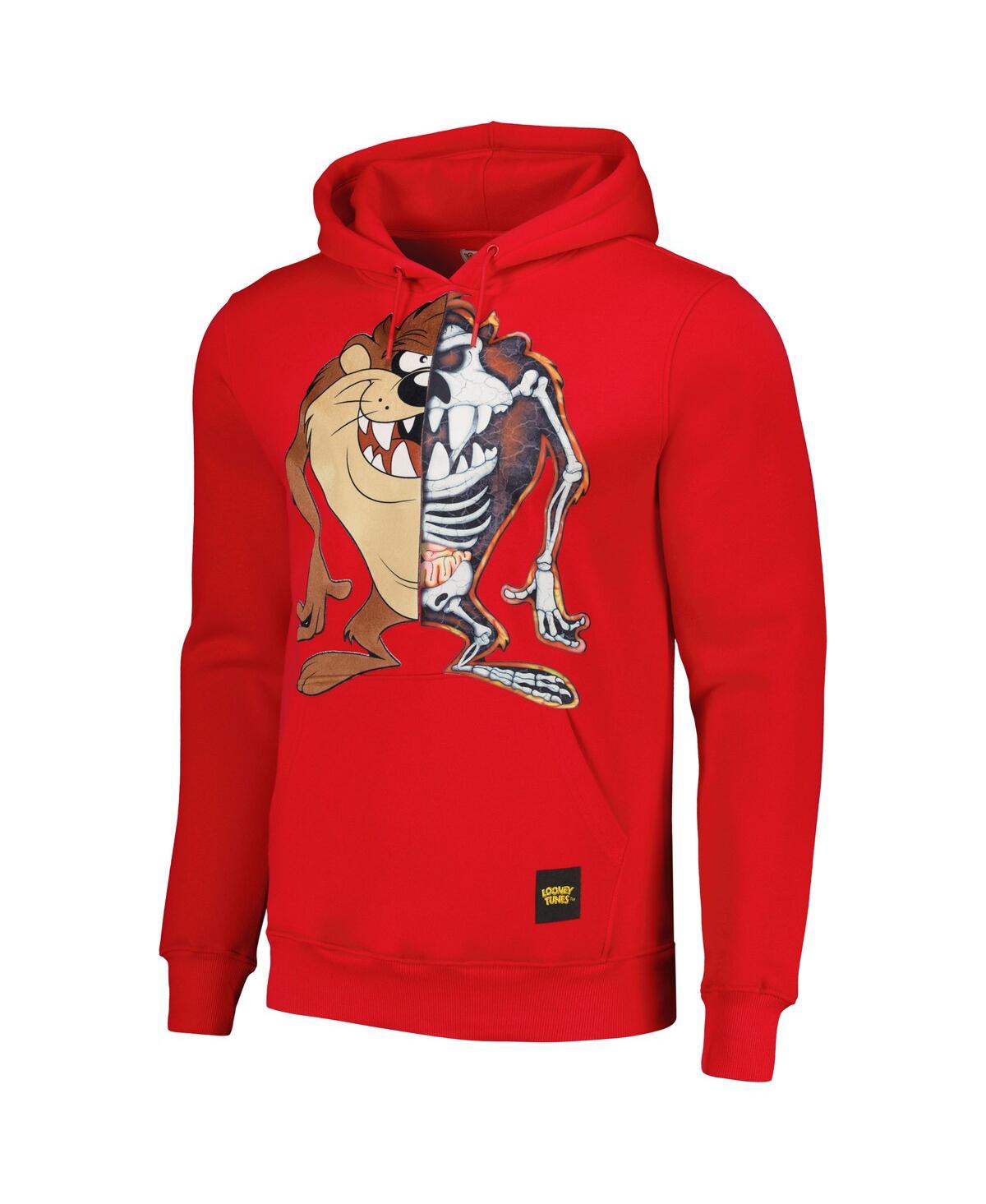 Shop Freeze Max Men's And Women's  Red Looney Tunes Skeleton Taz Pullover Hoodie