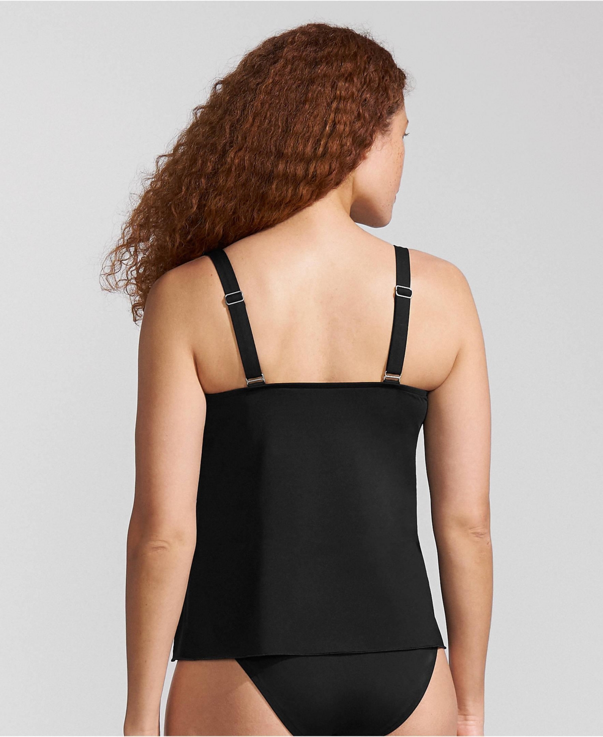 Lands' End Women's Long Torso Tulip Hem Tankini Top