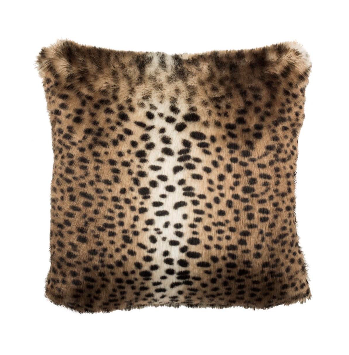 Safavieh Faux Leopardis 20" X 20" Pillow In Black,brown