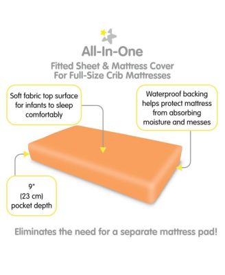 All-in-One Fitted Sheet & Waterproof Cover for 52" x 28" Crib Mattress (2-Pack)