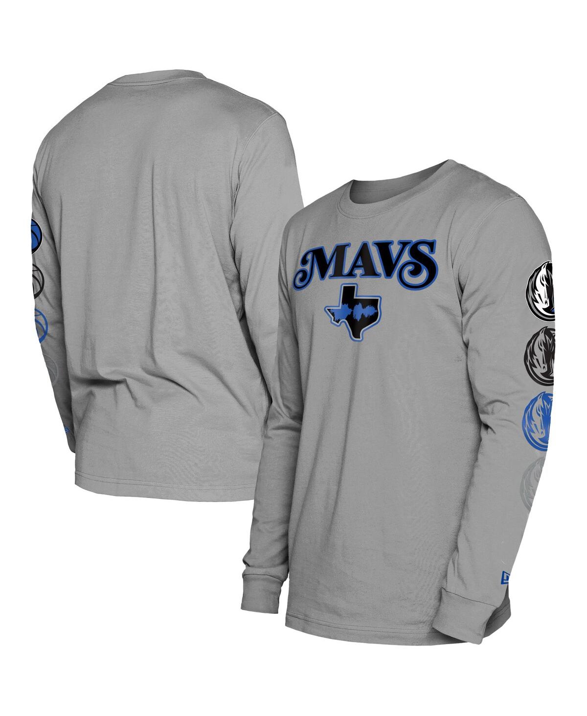 Shop New Era Men's  Gray Dallas Mavericks 2023/24 City Edition Long Sleeve T-shirt