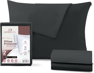 100% Cotton King Size Pillow Protector with Zipper  - (2 Pack)