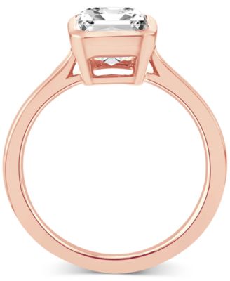 Badgley Mischka Certified Lab Grown Diamond Emerald-Cut Bezel Solitaire Engagement Ring (3 ct. t.w.) in 14k Gold