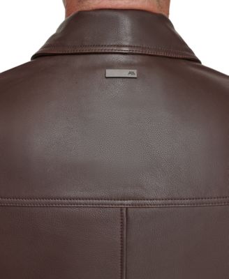 Men's Halen Pebbled Leather Trucker Jacket