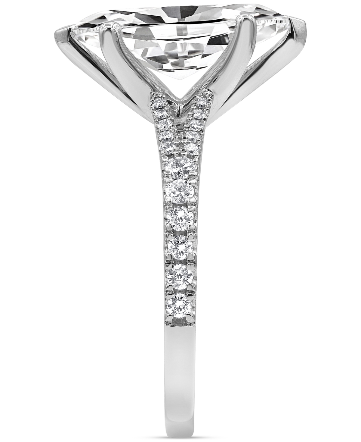 Shop Badgley Mischka Certified Lab Grown Marquise Diamond Split Shank Engagement Ring (3-1/3 Ct. T.w.) In 14k Gold In White Gold