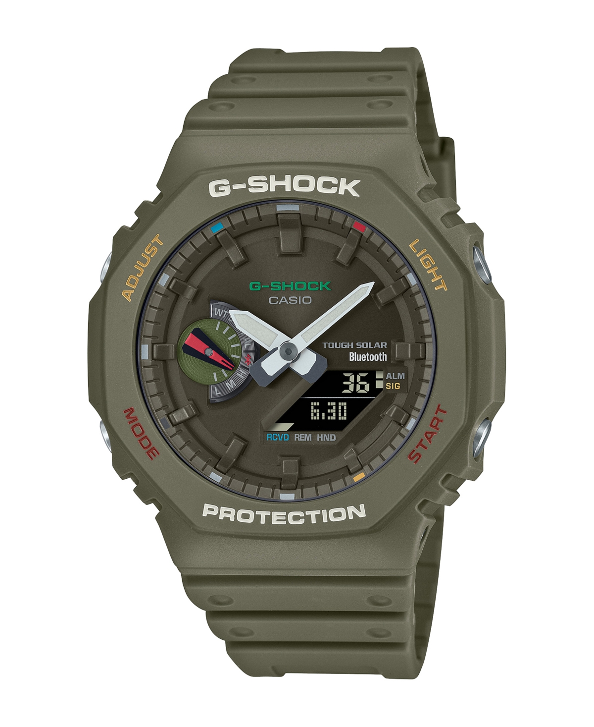 G-shock Men's Analog Digital Green Resin Watch, 45.5mm, Gab2100fc-3a
