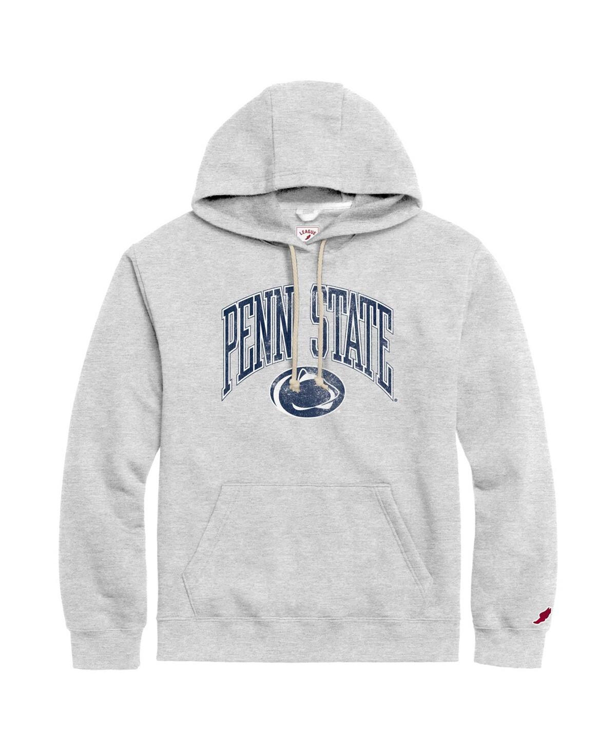 Men's League Collegiate Wear Heather Gray Distressed Penn State Nittany Lions Tall Arch Essential Pullover Hoodie - Heather Gray
