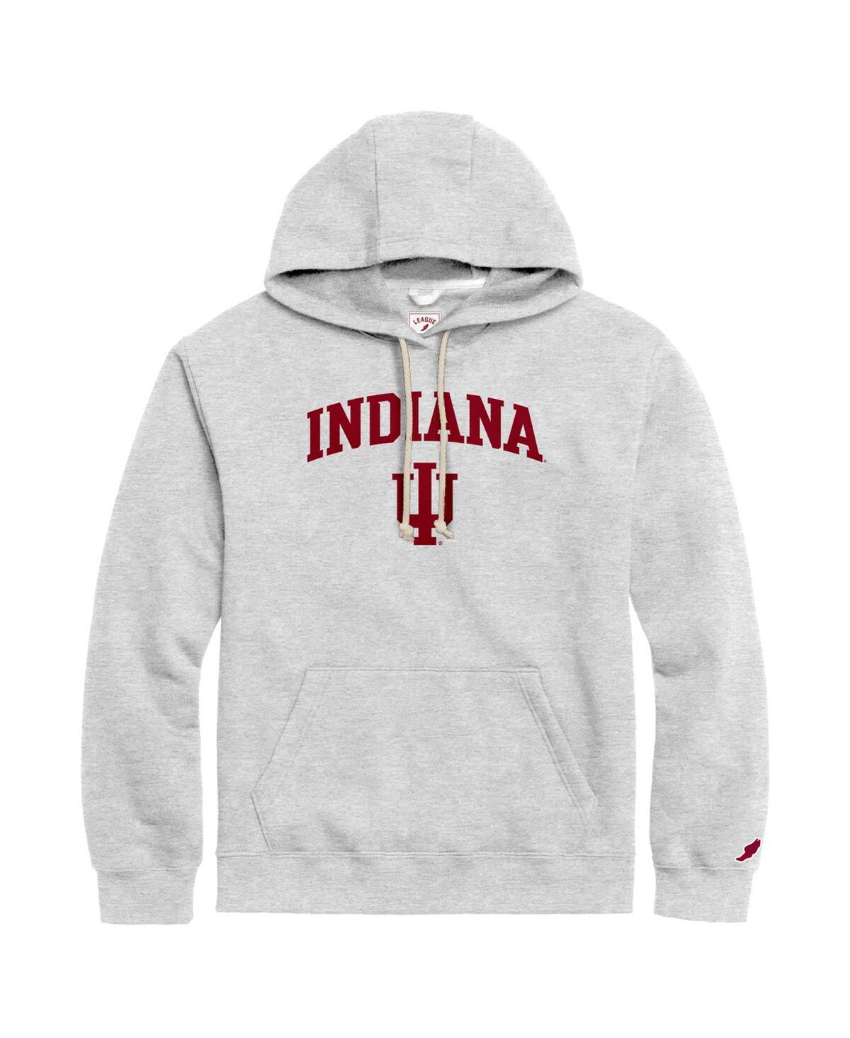 Men's League Collegiate Wear Heather Gray Distressed Indiana Hoosiers Tall Arch Essential Pullover Hoodie - Heather Gray