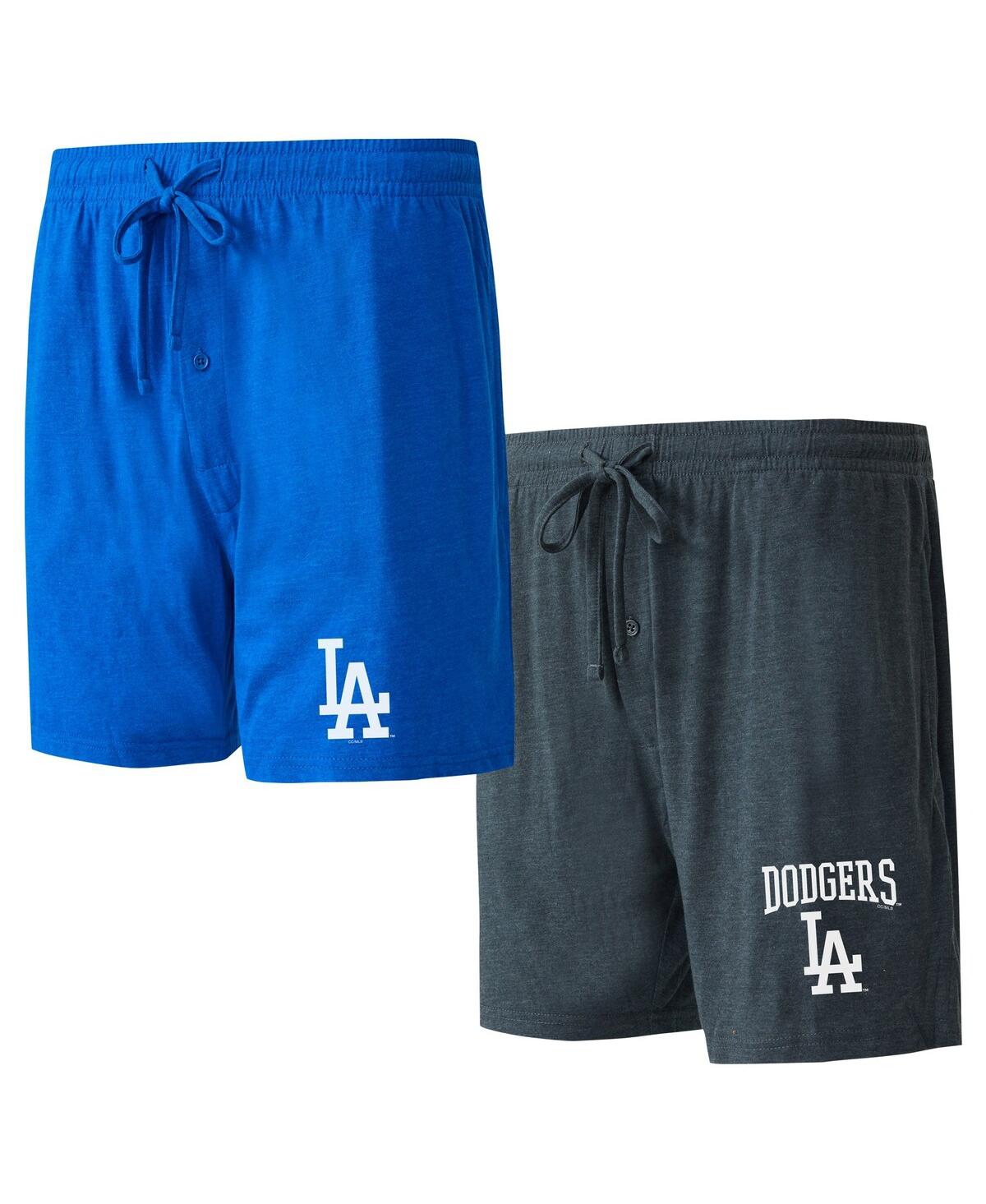 Concepts Sport Men's  Royal, Charcoal Los Angeles Dodgers Two-pack Meter Sleep Shorts In Royal,charcoal