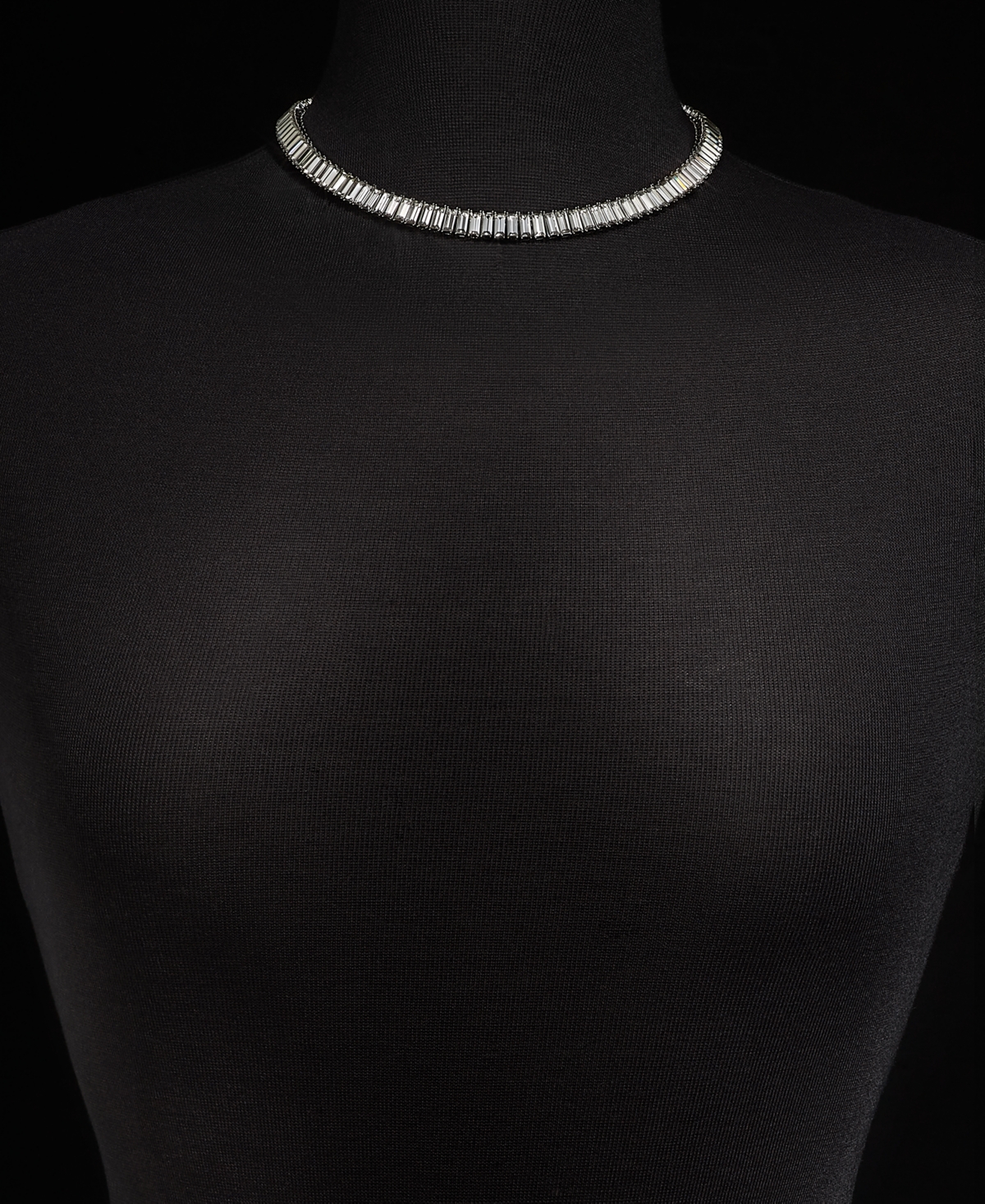 Shop On 34th Baguette Crystal All-around Collar Tennis Necklace, 15" + 3" Extender, Created For Macy's In Green