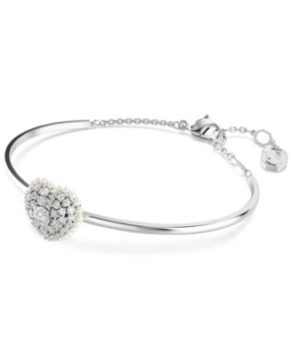 Silver-Tone Hyperbola Heart Bangle Bracelet