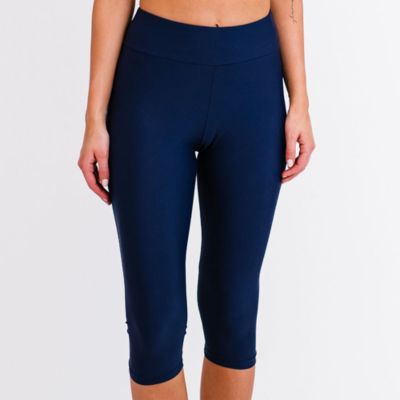 Women's High Waisted Chlorine Resistant Capri Swim Leggings