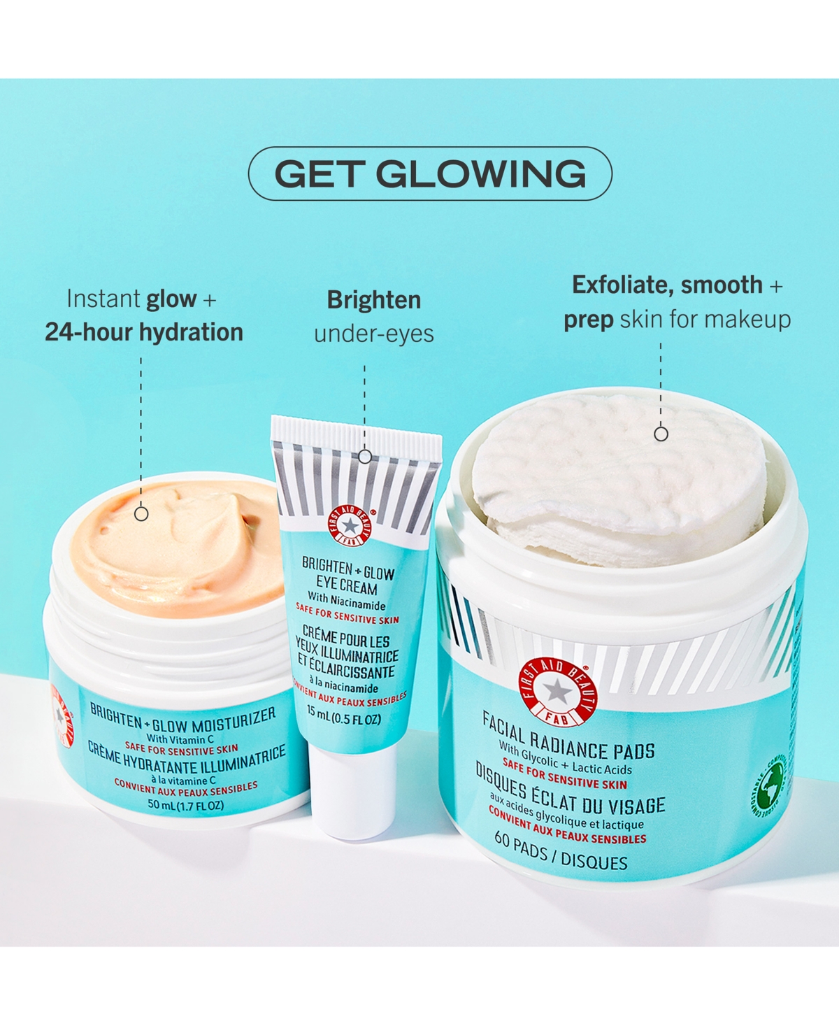 First Aid Beauty Brighten + Glow Moisturizer with Vitamin C, oz